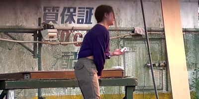 Japanese lady urinating outdoors