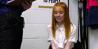 Ginger fucktoy blows officers hard dick