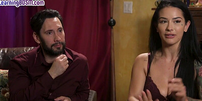 Submissive BDSM tattooed babe throat fucked outdoor