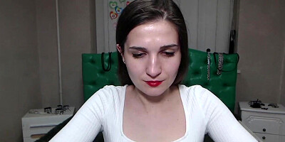 Small tits amateur babe in stockings