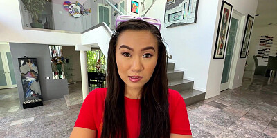 Asian stepsis begs stepbro to fuck her