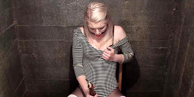 Blonde slave gets fucked up in bondage