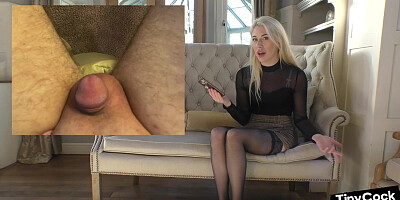 SPH babe in stockings n heels talks dirty about small dongs