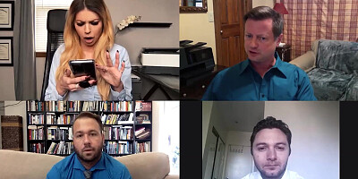 MILF solo fuck during video conference