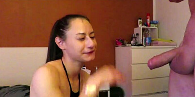 Blowjob and massive cumshot in mouth