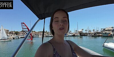 A boat, a facial, and a cumwalk on the balcony. Everyone can see me. Adult VLOG!