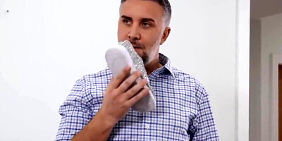 cumshot sexy brunette katya rodriguez discovers her step dad's foot