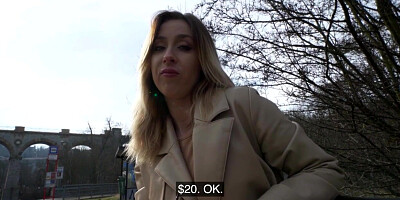 Pickedup MILF throatfucked in public