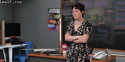 Bigtitted college dyke pussyeaten by her teacher after class