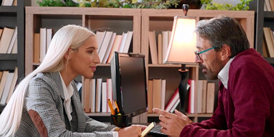 Bigbooty secretary pounded in her tight pussy after work