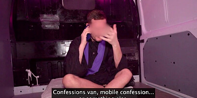 Picked up blindfold babe banged in van 4 cash by fake priest