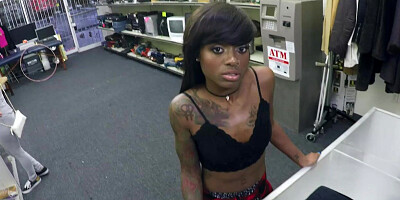 Pawnshop black customer fucked by BWC boss in missionary