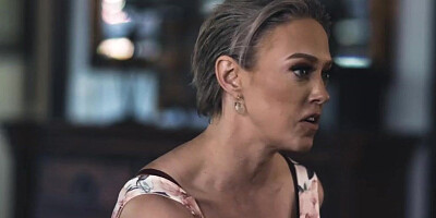 3some stepmommy MILF fucked by stepson in FFM with babe