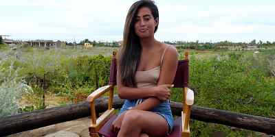 Latina teen with cute tits posed naked