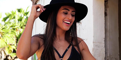 Latina teen with cute tits posed naked