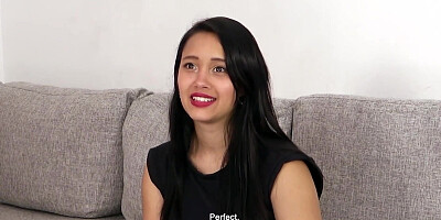 Sexy Colombian babe gets bum wrecked by the agent with his enormous cock
