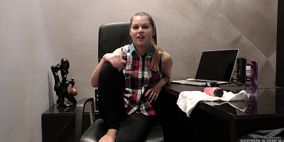 really cute young model in flannel