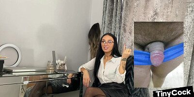 SPH college voyeurs teasing wanker who wanks cock for them