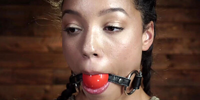 Tied and gagged and nipples clamped