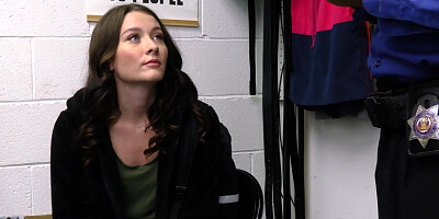 Fucking flawless pierced brunette thief