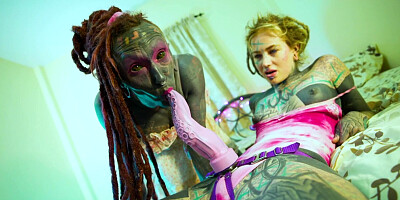 Hardcore tattoo couple femdom