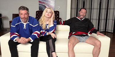 Stepdads fingers and bangs stepdaughters