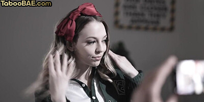 Slutty stepdaughter fucked in doggystyle by nice dick