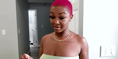 Bigass Ebony babe with big boobs fucked in IR FFM POV 3some