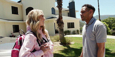 Blonde college babe interracial fucked