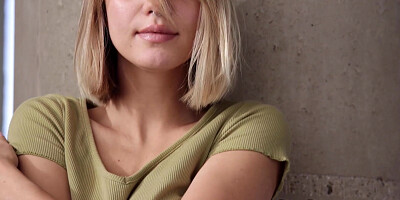 Perfect tits blonde teen posing naked