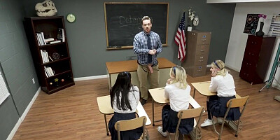 Teachers big dick passed around by slutty coeds