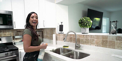 Sexy MILF maid enjoys fucking with boss after cleaning house