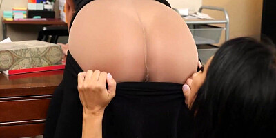 Lesbian milf making out with office mate