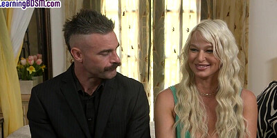 Throating BDSM slut smashed by big dick in wet pussy