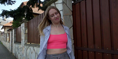 Public beauty fucked by big white dick in wet pussy hole