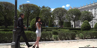 Public 21yo slut fucked in suspension bondage 4 voyeurs