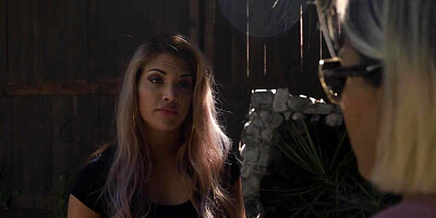 Pretty blonde tribbing lesbian babe