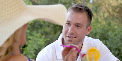 Big cock server fucks big tits mature