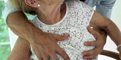 Hot wild granny filled up with nice dick in hairy pussy