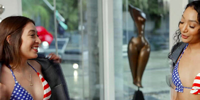 Sarah Lace sucks Anthonys dick in the bathroom