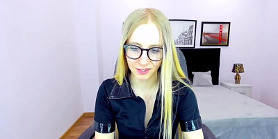 Blonde small tits Belarus babe on webcam