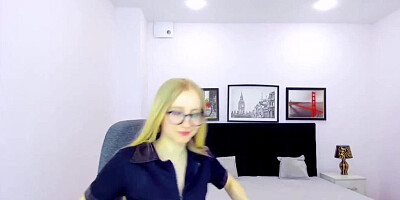 Blonde small tits Belarus babe on webcam