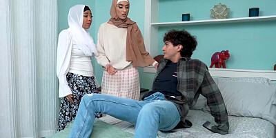 Lesbian stepsister first time to taste a cock