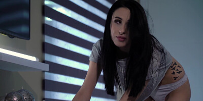 Petite anal lover babe wakes up her BF