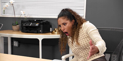 Lesbians having hot sex in the office