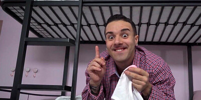 Hostel babe with medium boobs fucked in shaved twat by BF