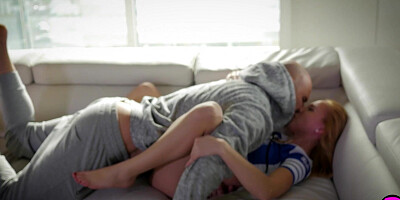 Huge cock for horny petite blonde MILF