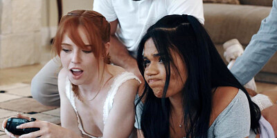 Player games with stepdad and stepdaughter