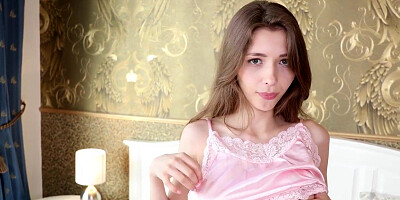 Big titty teen rubbing herself