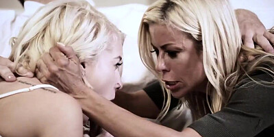 Busty stepmom and gf fight over stepson